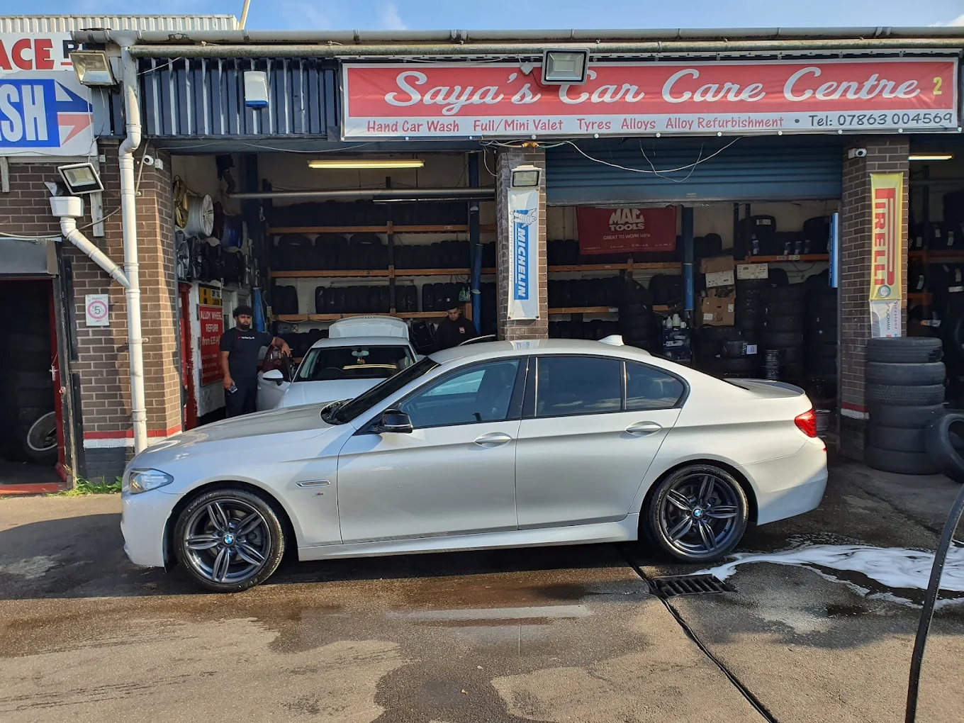 Sparkling clean customer car after a full wash